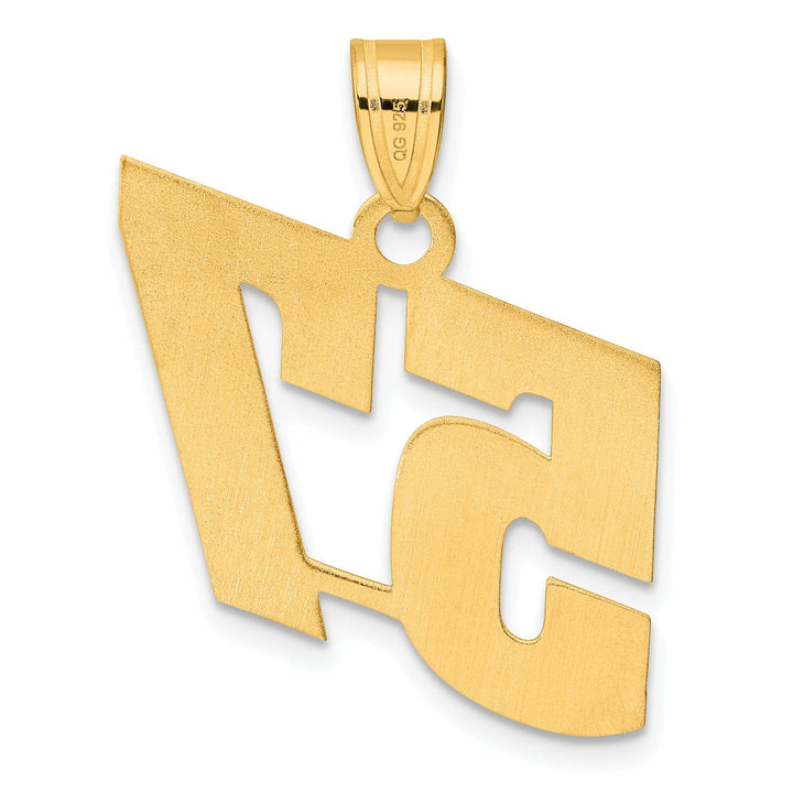 14k Yellow Gold Polished Finish Block Script Design Number 57 Charm Pendant