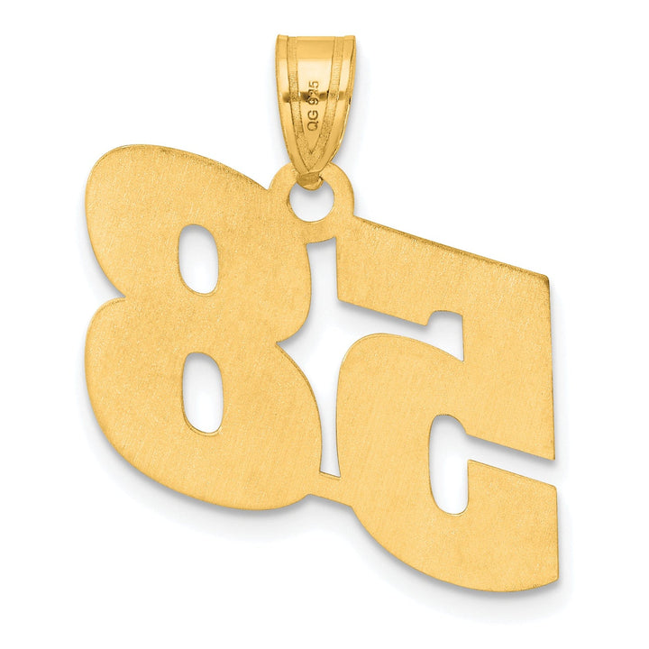 14k Yellow Gold Polished Finish Block Script Design Number 58 Charm Pendant