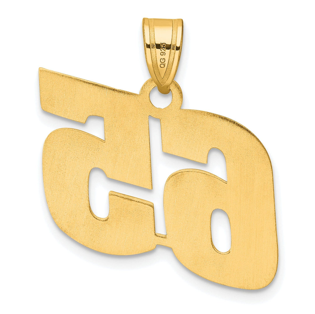 14k Yellow Gold Polished Finish Block Script Design Number 65 Charm Pendant