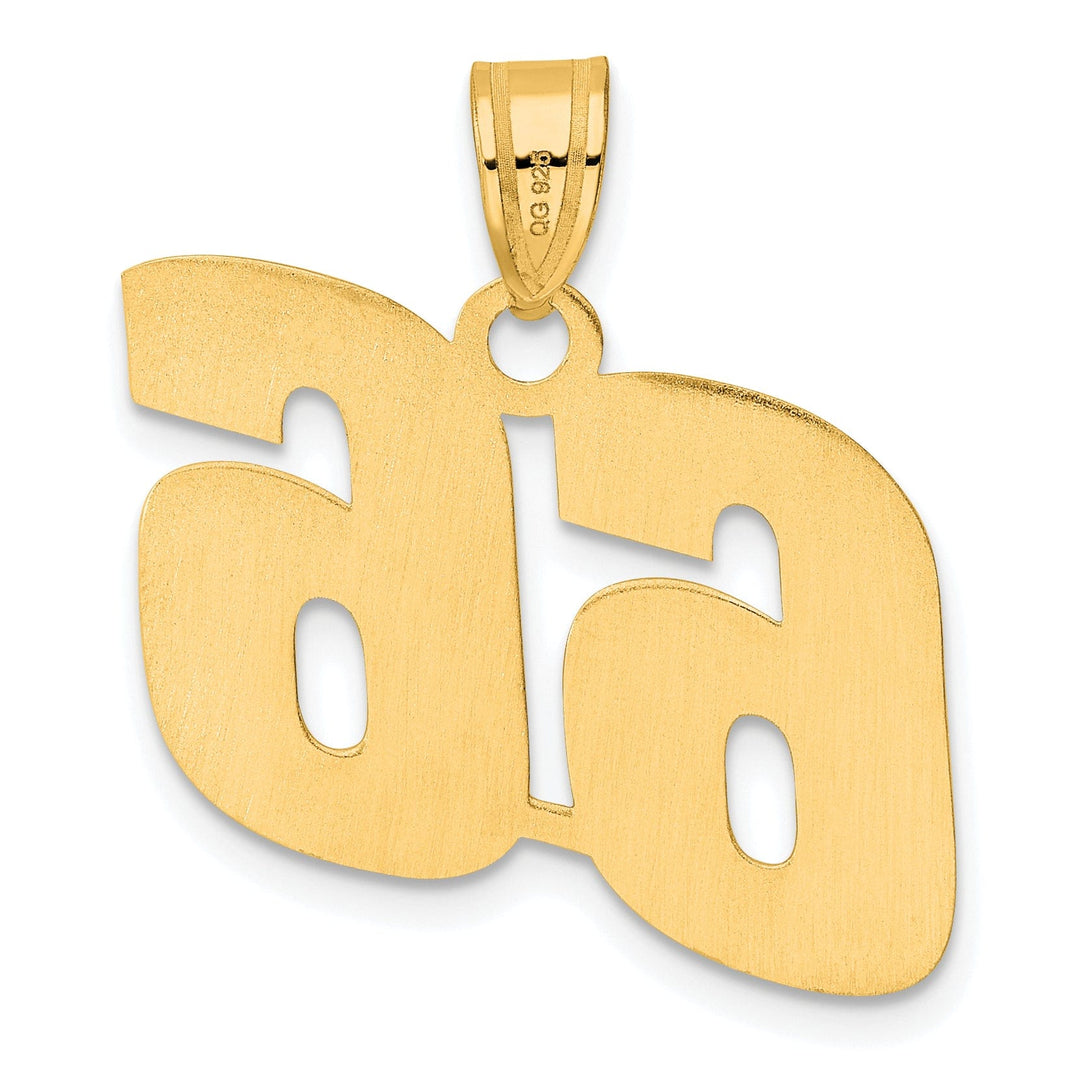 14k Yellow Gold Polished Finish Block Script Design Number 66 Charm Pendant