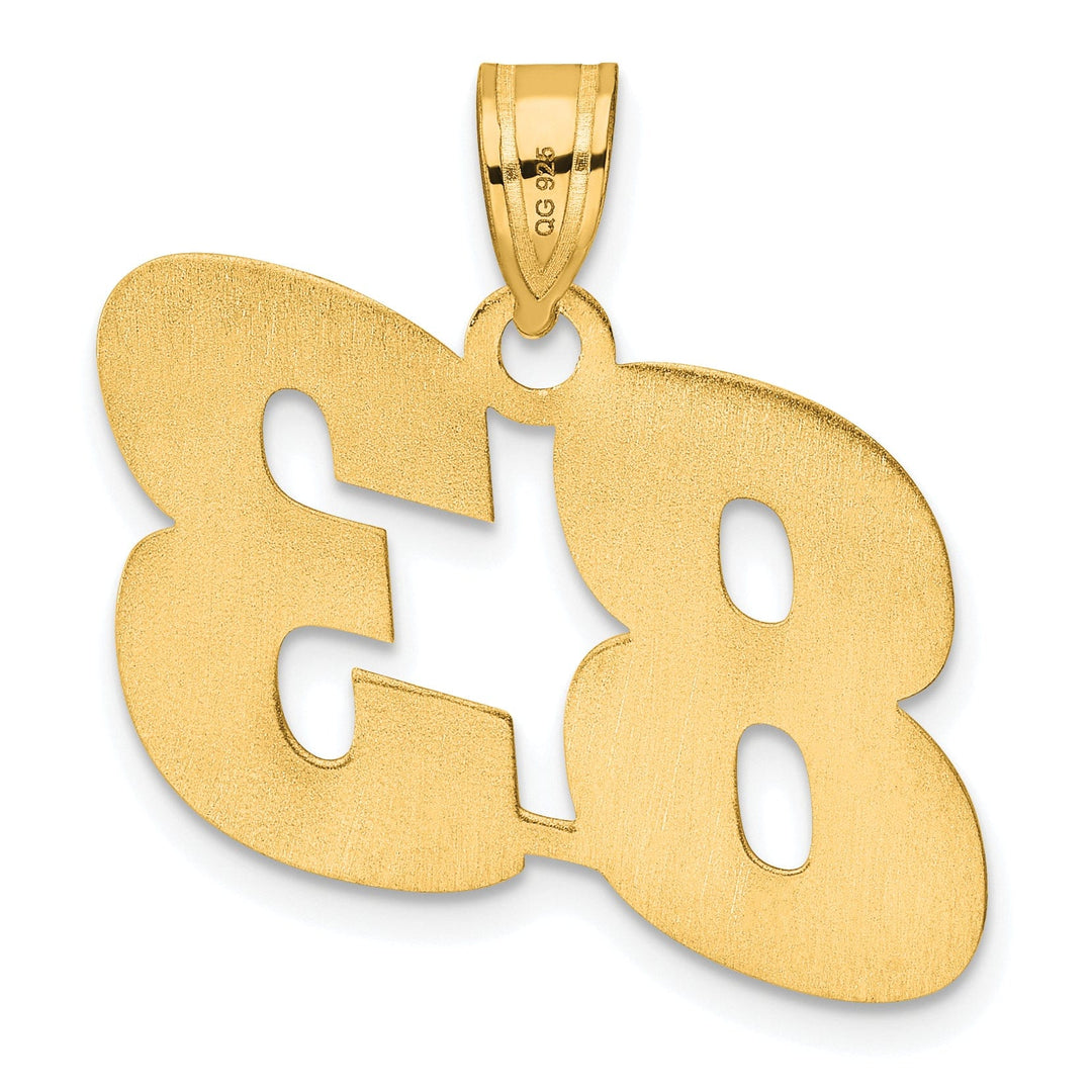 14k Yellow Gold Polished Finish Block Script Design Number 83 Charm Pendant