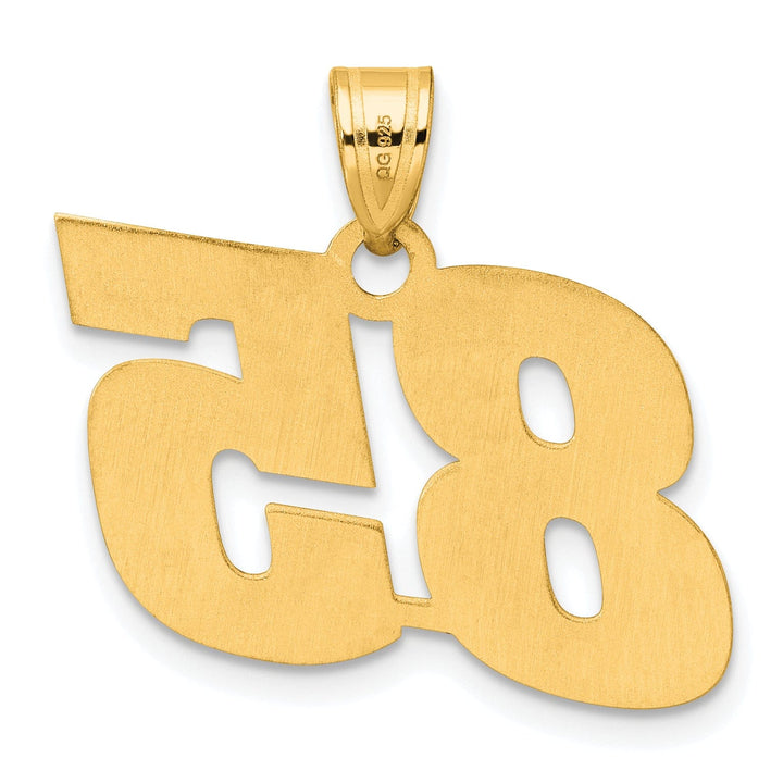 14k Yellow Gold Polished Finish Block Script Design Number 85 Charm Pendant