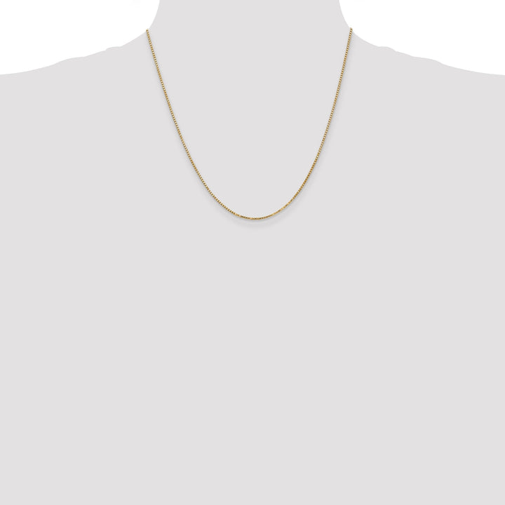 14k Yellow Gold 1.30mm Polish Solid Box Chain