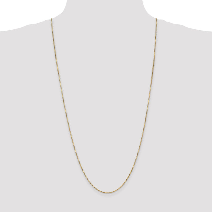 14k Yellow Gold 1.30mm Polish Solid Box Chain