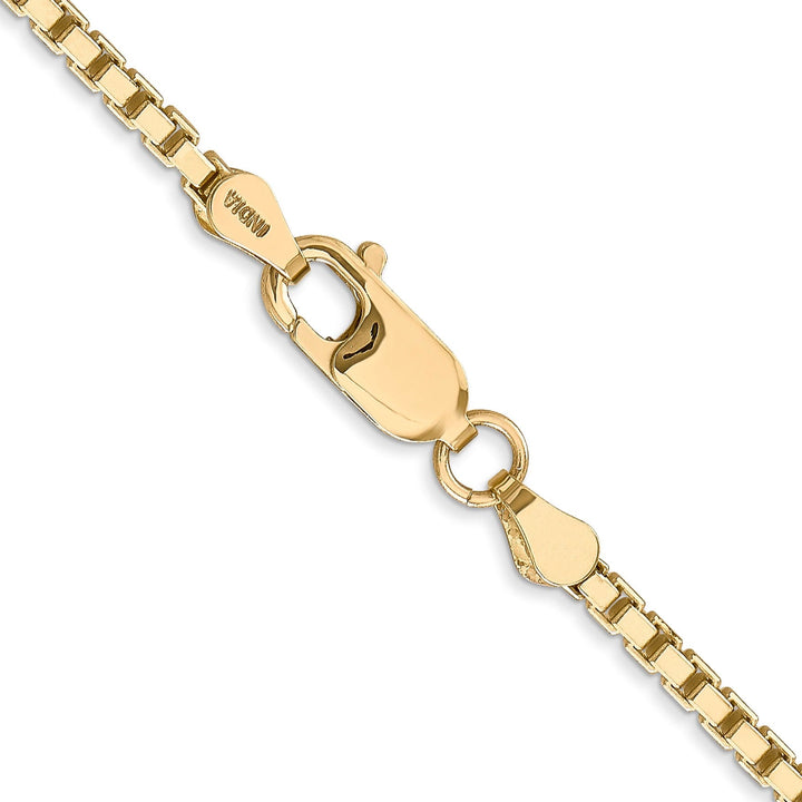 14k Yellow Gold 2.50mm Polish Solid Box Chain