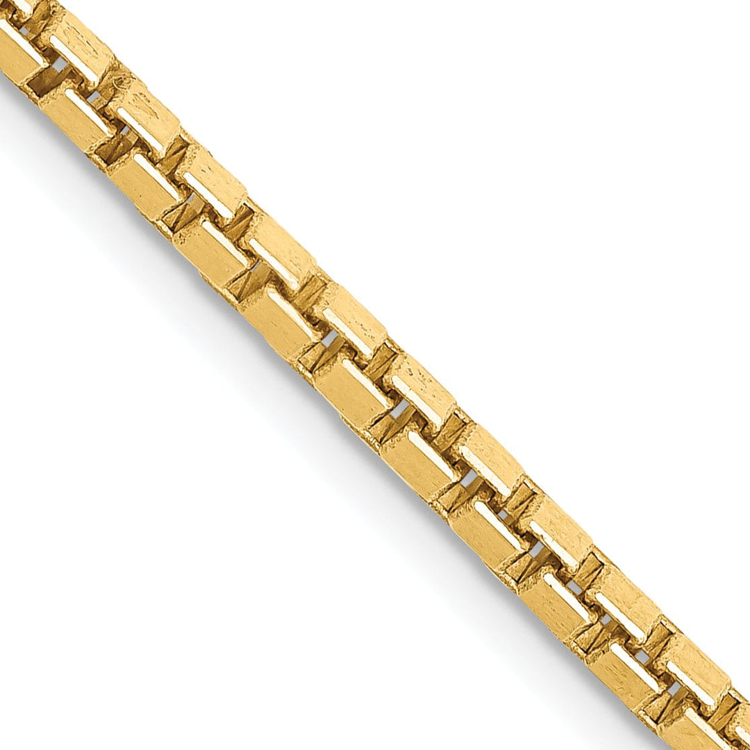 14k Yellow Gold 2.50mm Polish Solid Box Chain