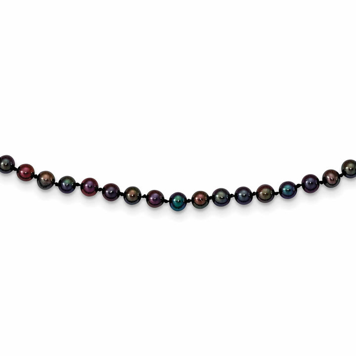 14k Gold Black Freshwater Onion Pearl Necklace