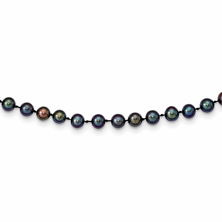 14k Gold Black Freshwater Onion Pearl Necklace