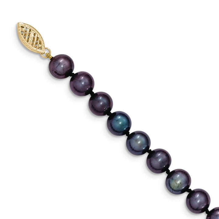 14k Gold Black Freshwater Cultured Pearl Necklace