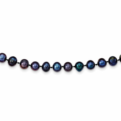 14k Gold Black Freshwater Cultured Pearl Necklace