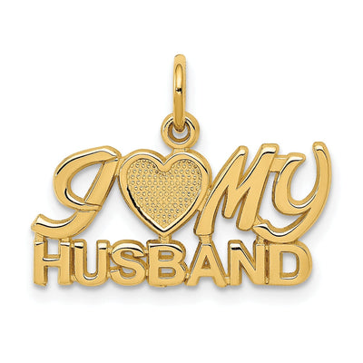 14k Yellow Gold I Heart My Husband Charm
