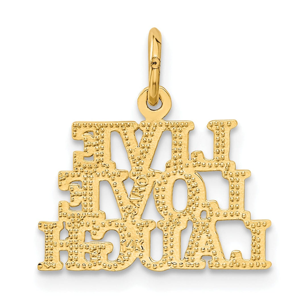 14k Yellow Gold Talking Live Love Laugh Charm