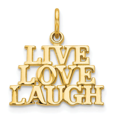14k Yellow Gold Talking Live Love Laugh Charm at $ 104.07 only from Jewelryshopping.com