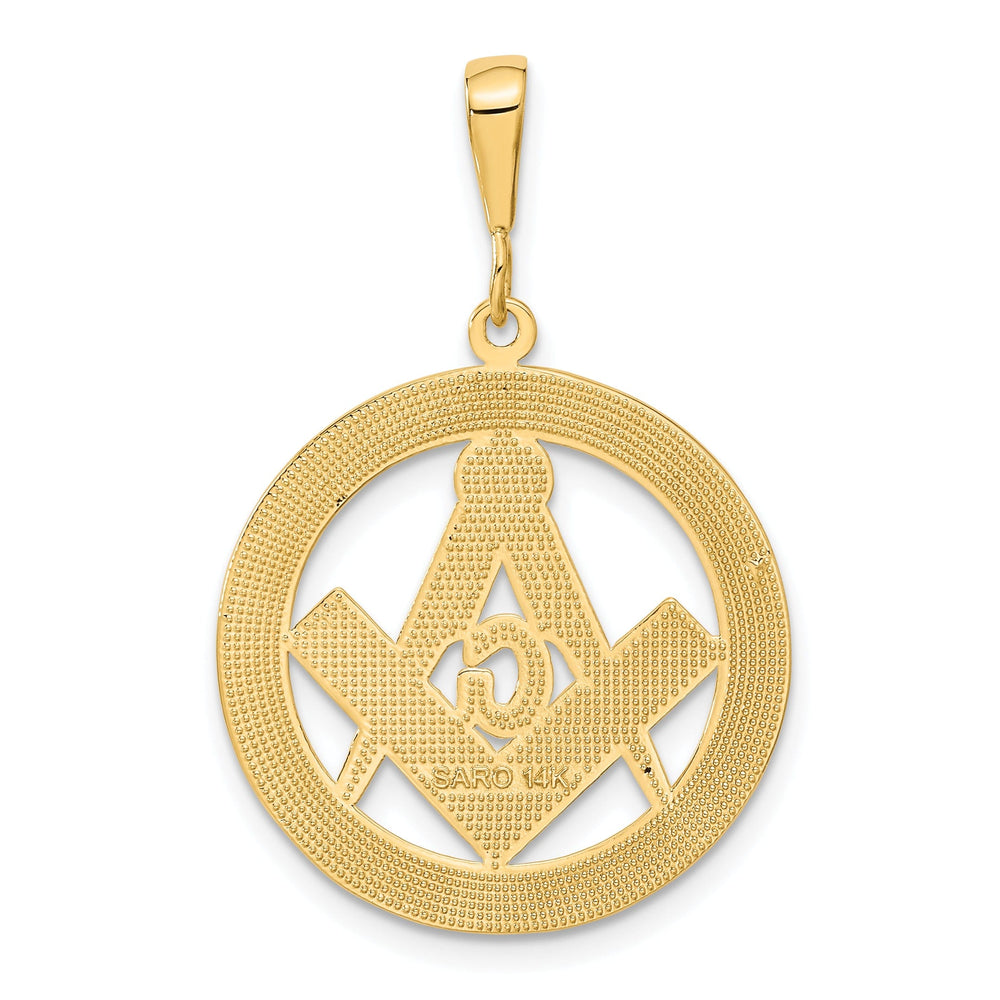 14k Yellow Gold Large Masonic Charm Pendant