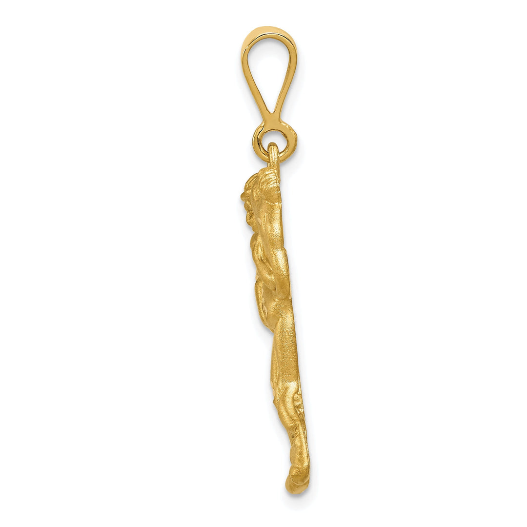 14k Yellow Gold Wrestling Charm Pendant