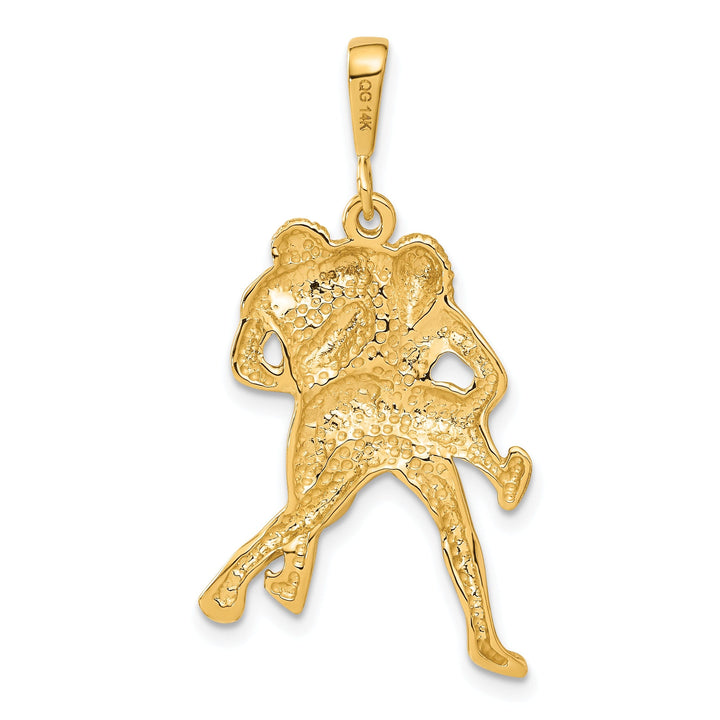 14k Yellow Gold Wrestling Charm Pendant