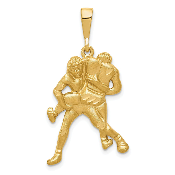 14k Yellow Gold Wrestling Charm Pendant