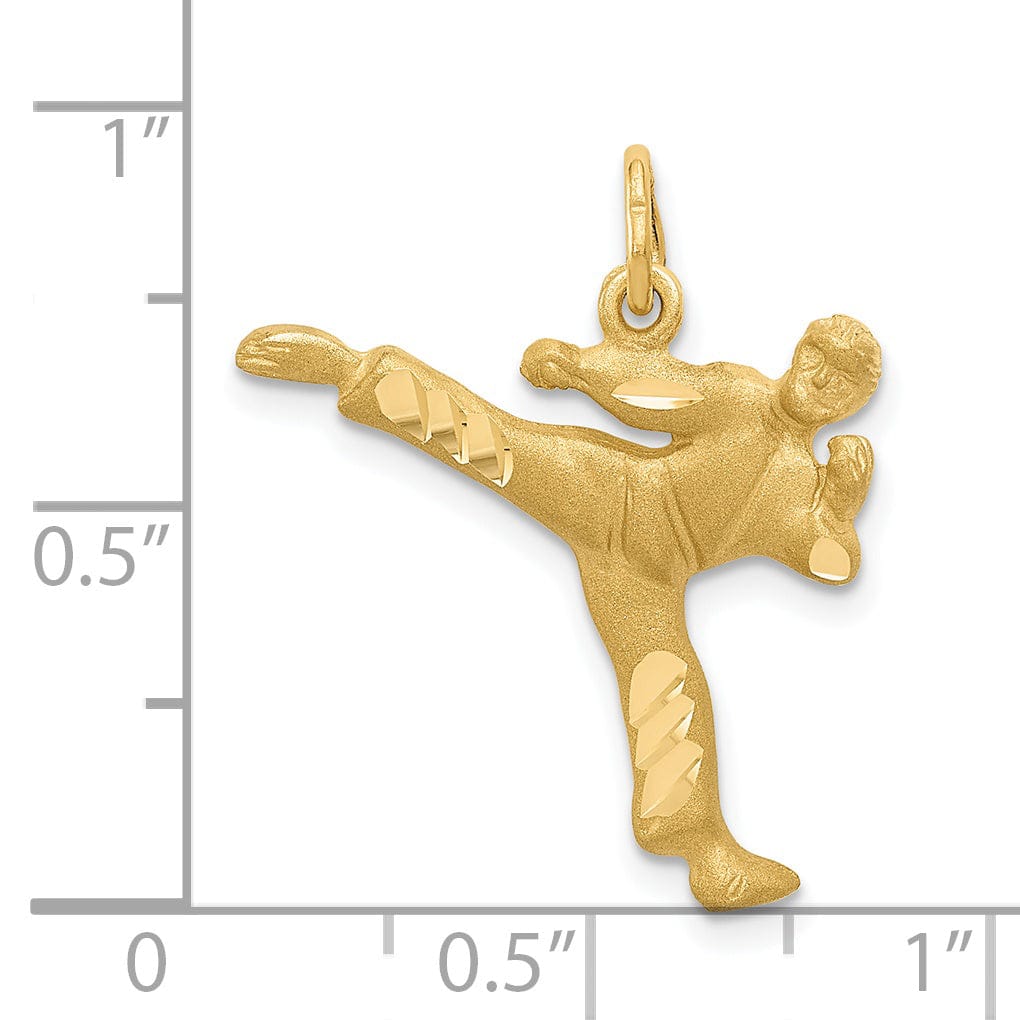 14k Yellow Gold Male Karate Charm Pendant