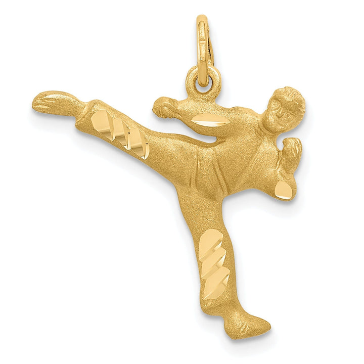 14k Yellow Gold Male Karate Charm Pendant