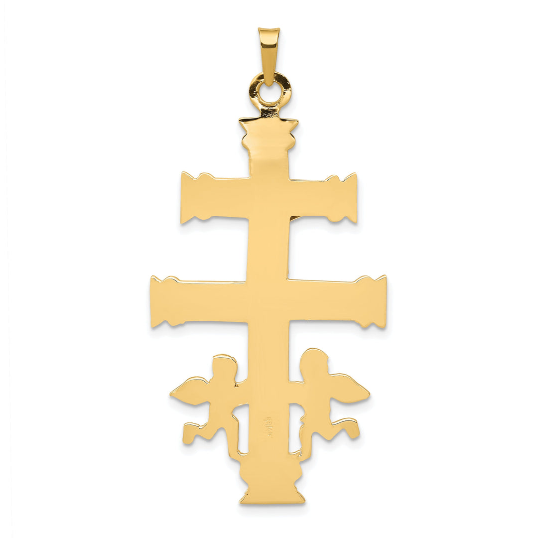 14k Two tone Gold Cara Vaca Crucifix Pendant