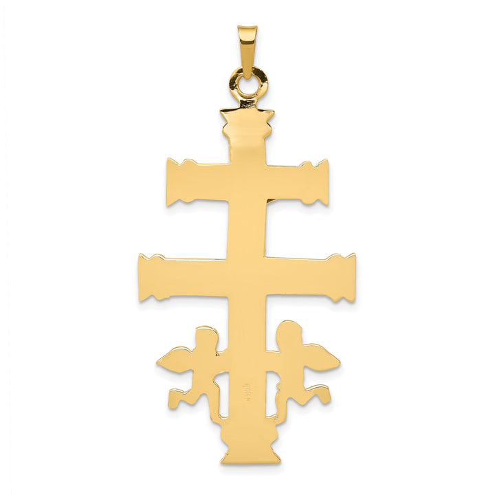 14k Two tone Gold Cara Vaca Crucifix Pendant