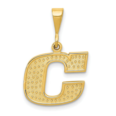 14k Yellow Gold Polished Texture Finish Letter C Initial Charm Pendant at $ 134.1 only from Jewelryshopping.com