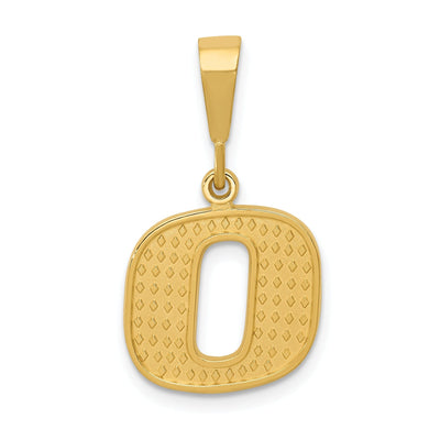 14k Yellow Gold Polished Texture Finish Letter O Initial Charm Pendant at $ 127.09 only from Jewelryshopping.com