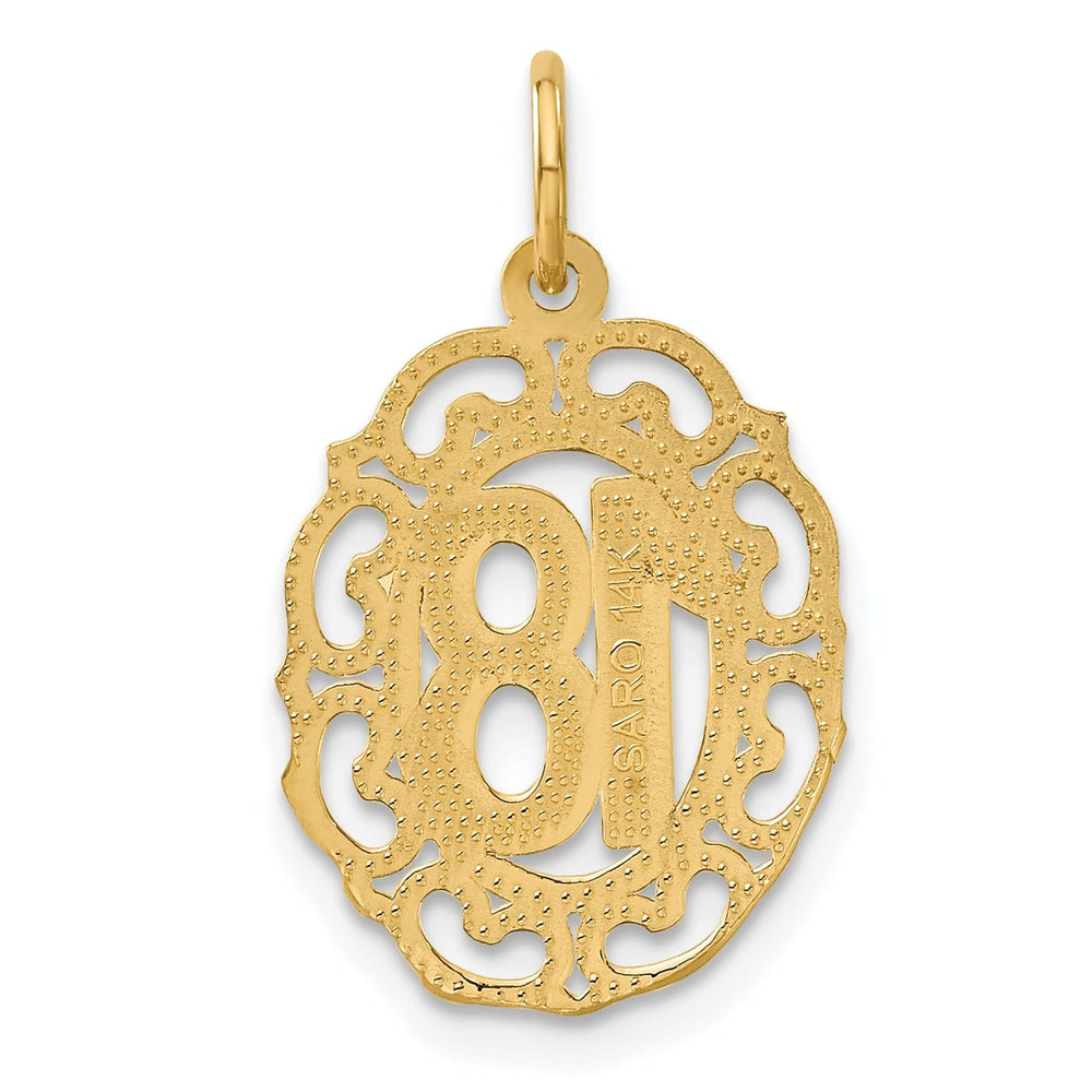 14k Yellow Gold #18 Oval Pendant