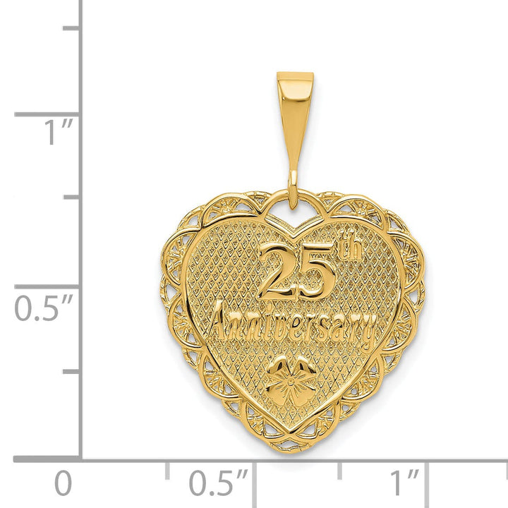 14k Yellow Gold 25th Anniversary Charm