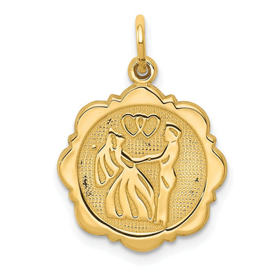 14k Yellow Gold Bride and Groom Charm Pendant at $ 155.01 only from Jewelryshopping.com