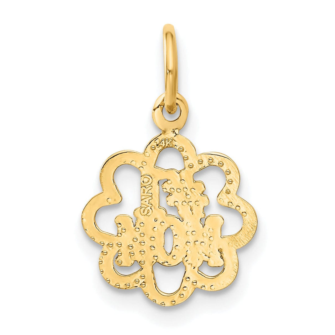 14k Yellow Gold Solid Polished Finish #1 MOM Design Pendant