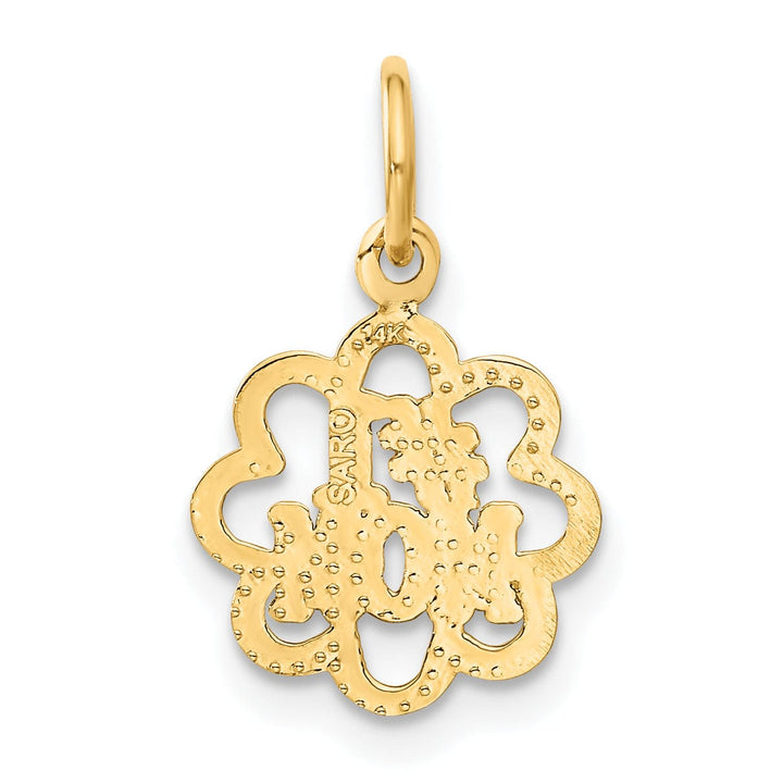 14k Yellow Gold Solid Polished Finish #1 MOM Design Pendant