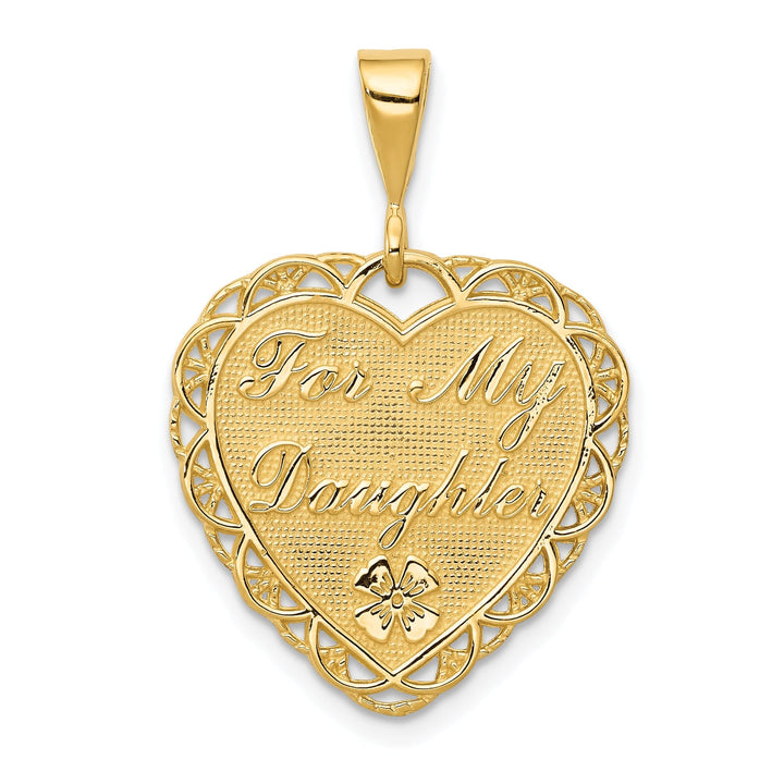 14k Yellow Gold For My Daughter Charm Pendant