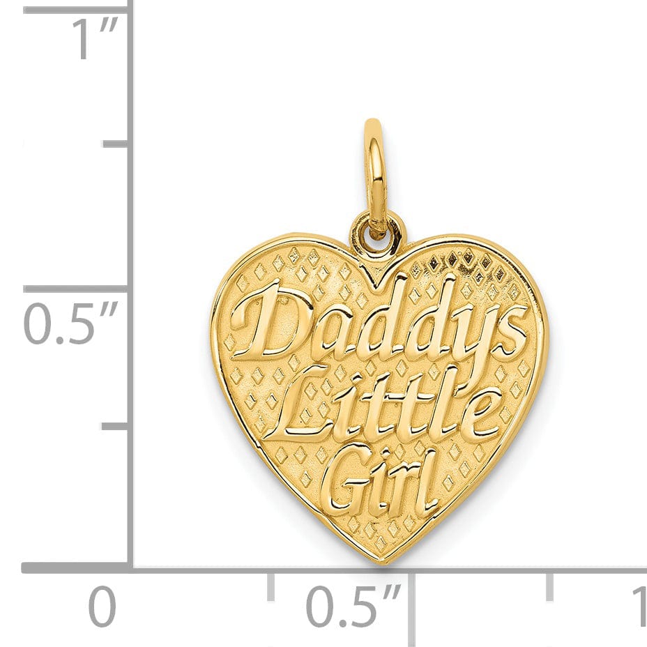 14k Yellow Gold Daddys Little Girl Charm Pendant