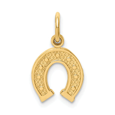 14k Yellow Gold Textured Polished Finish Horseshoe Charm Pendant at $ 65.35 only from Jewelryshopping.com
