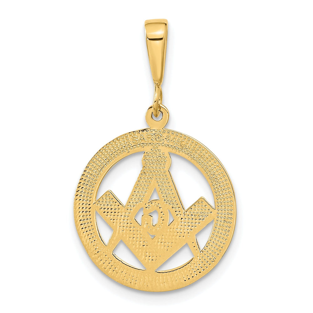 14k Yellow Gold Polish Finish Masonic Pendant