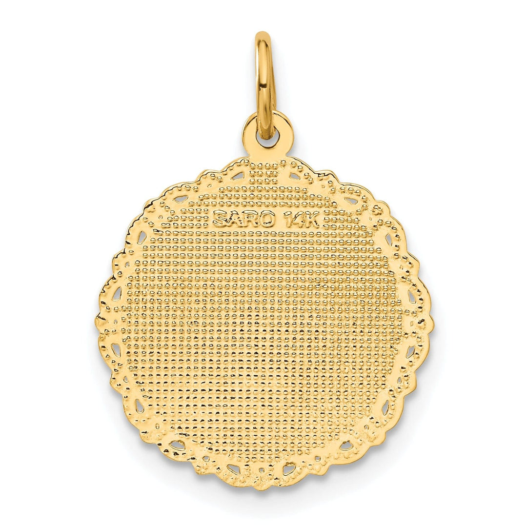 14k Yellow Gold Registered Nurse Disc Pendant