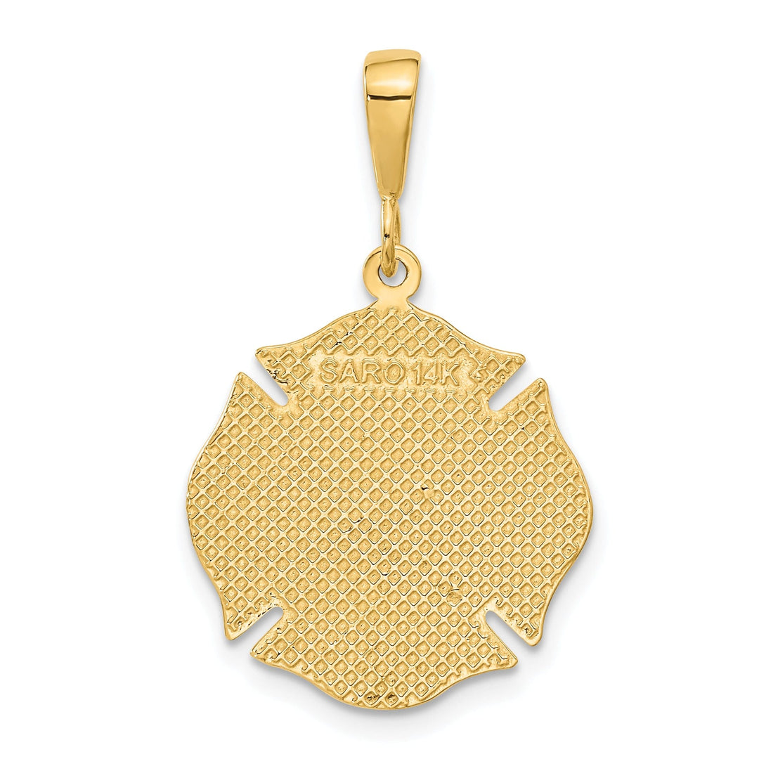 14k Yellow Gold Polished Fire Rescue Pendant
