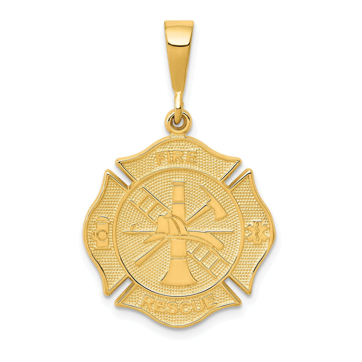 14k Yellow Gold Polished Fire Rescue Pendant