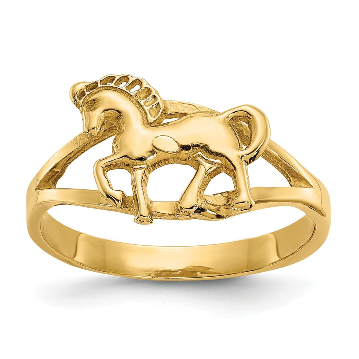 14k Yellow Gold Polished Horse Children's Ring