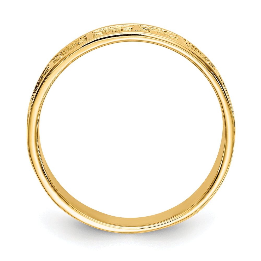 14k Yellow Gold Polished Satin Cross Band