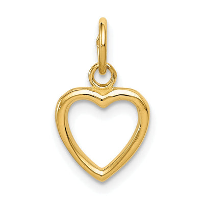 14k Yellow Gold Solid Polished Flat Heart Charm at $ 54.13 only from Jewelryshopping.com