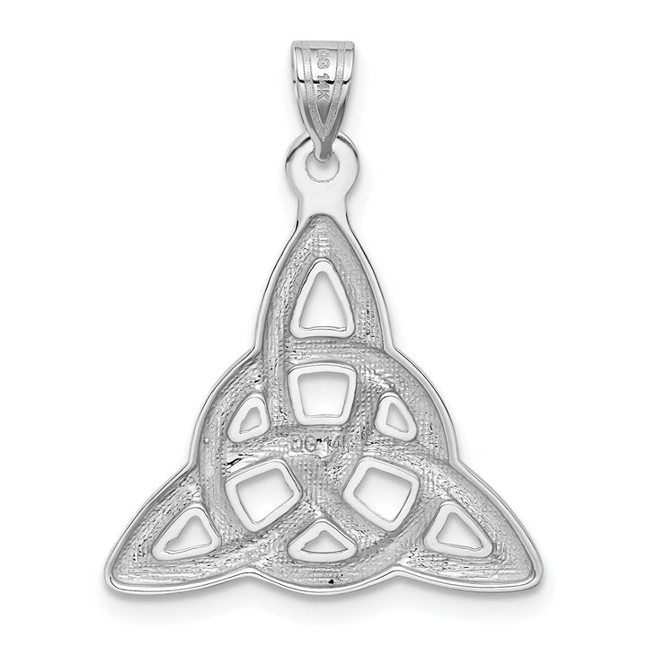 14k White Gold Textured Polished Finish Mens Trinity Knot Design Charm Pendant