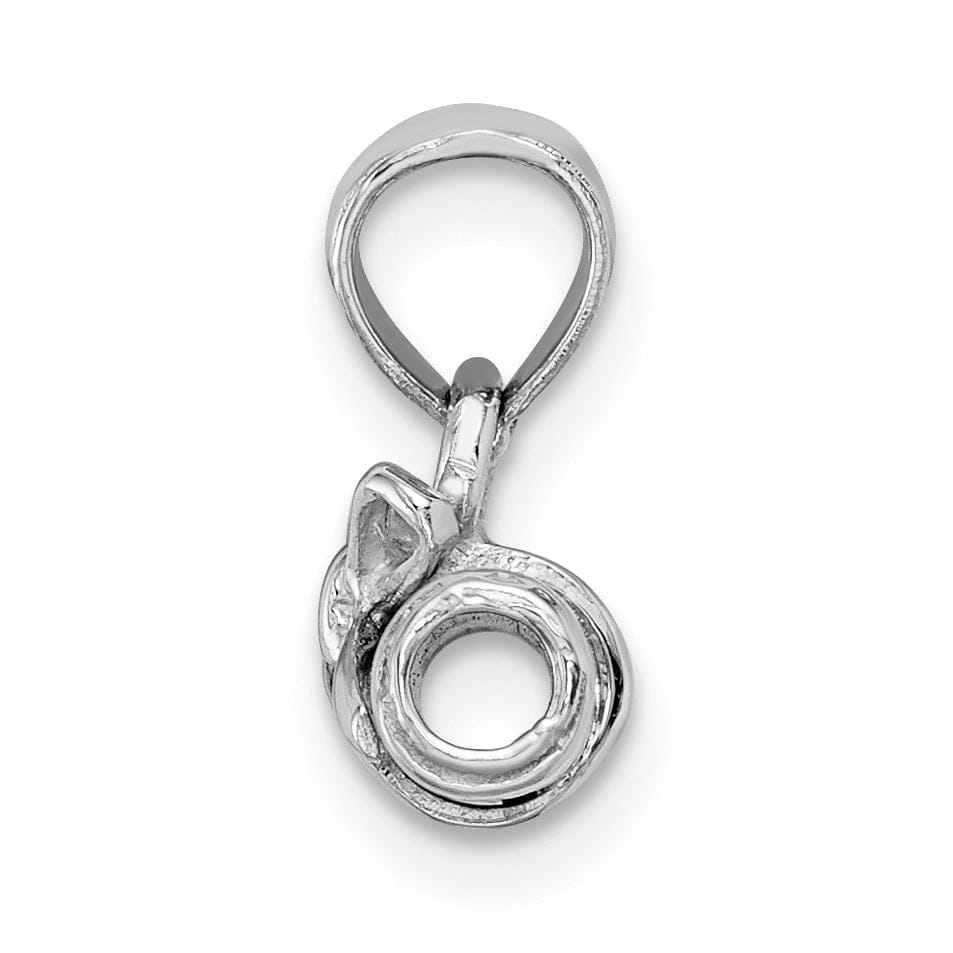 14K White Gold Polished Finish 3-Dimensional DIPLOMA Rolled Up Charm Pendant