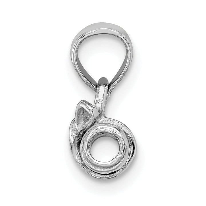 14K White Gold Polished Finish 3-Dimensional DIPLOMA Rolled Up Charm Pendant