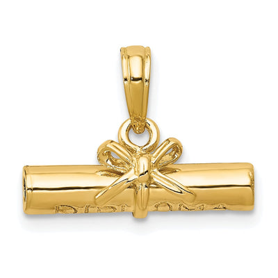 14k Yellow Gold Hollow Diploma Pendant at $ 176.73 only from Jewelryshopping.com