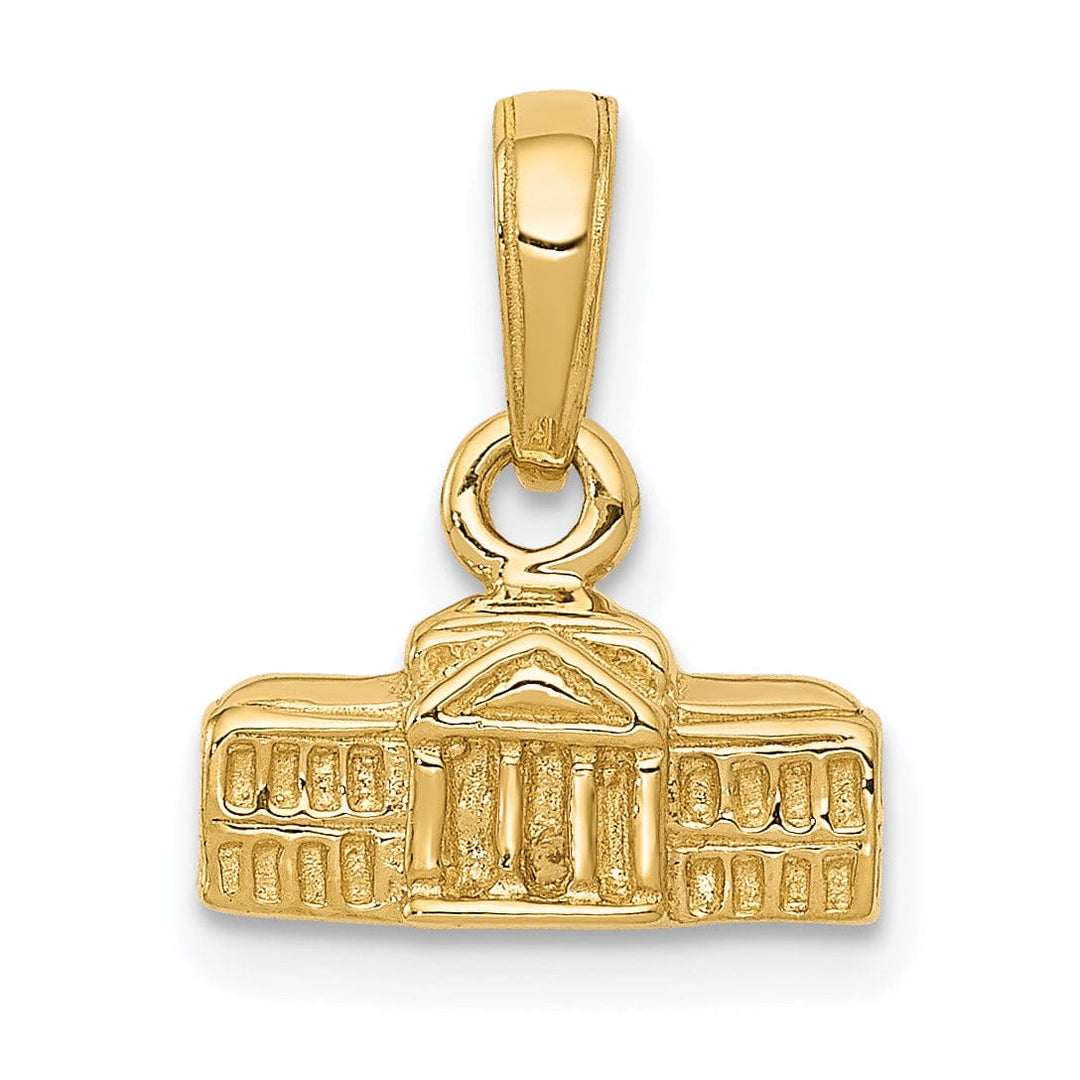 14k Yellow Gold 3-D White House Pendant