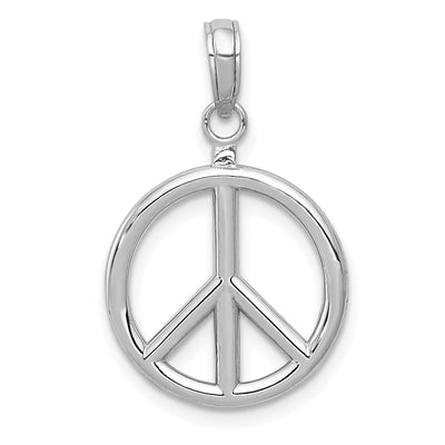 14k White Gold 3-D Peace Symbol Charm Pendant at $ 153.95 only from Jewelryshopping.com