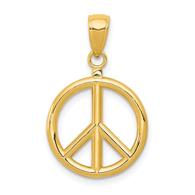 14k Yellow Gold Polished Peace Sign Charm at $ 152.22 only from Jewelryshopping.com