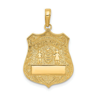 14k Yellow Gold Large Police Badge Pendant at $ 214.94 only from Jewelryshopping.com